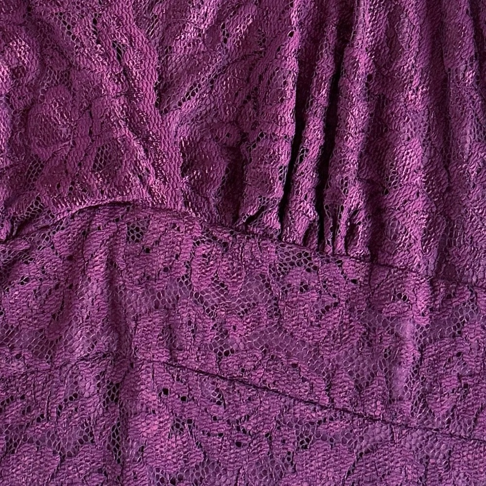 Kiyonna Plum Scalloped Lace Boudoir Dress Kiyonna Size 2 - 18/20 - Picture 7 of 12